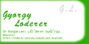 gyorgy loderer business card